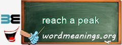 WordMeaning blackboard for reach a peak